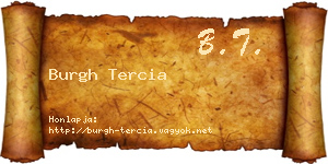 Burgh Tercia névjegykártya